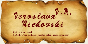 Veroslava Mickovski vizit kartica